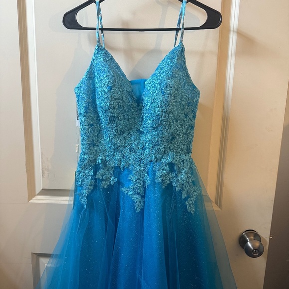 Homecoming Dresses Tulle Prom Dress Lace Cocktail Party Dress Appliques Short - Picture 1 of 2